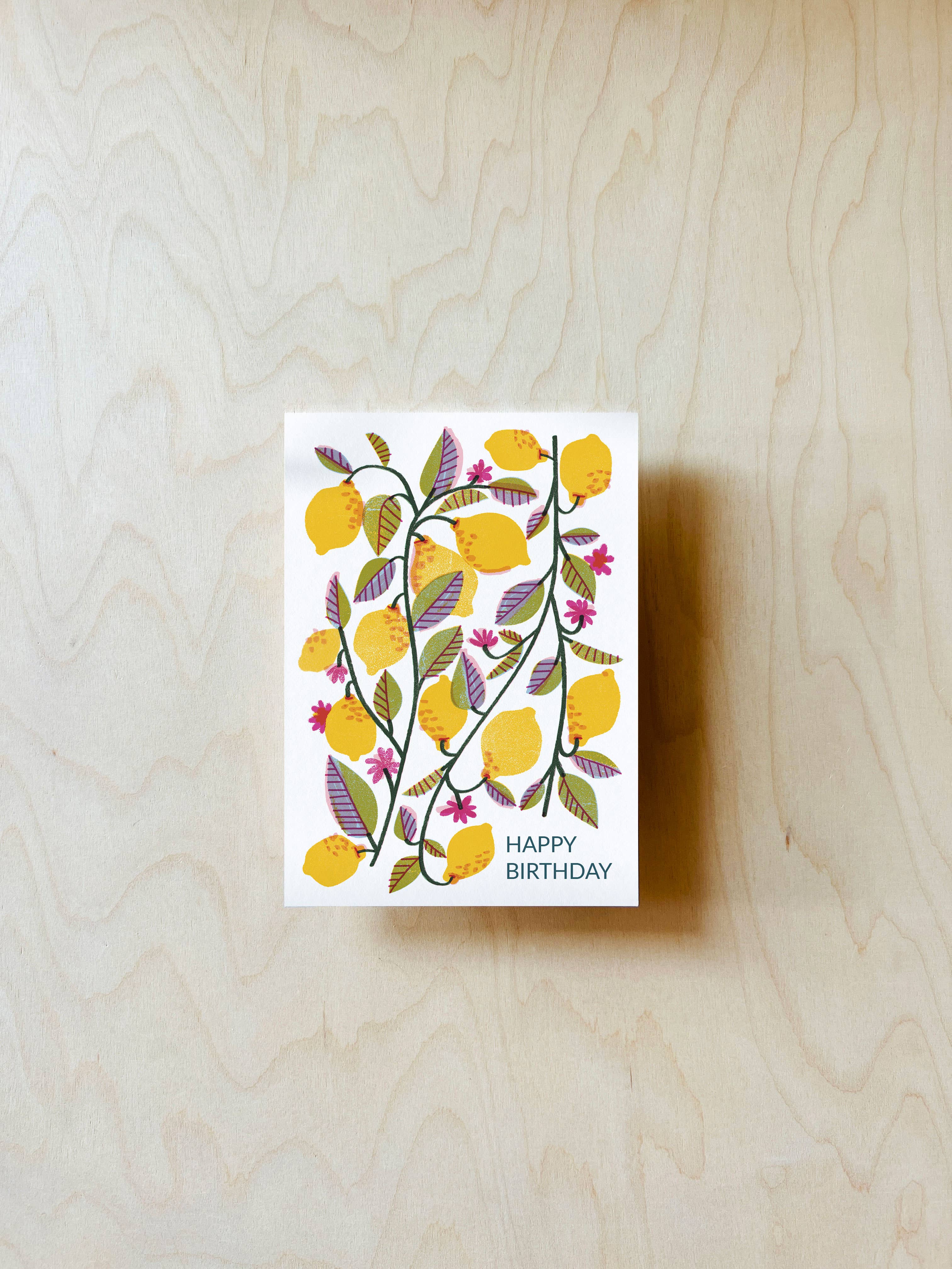 Geburtstags-Postkarte mit Zitronenmotiv DIN A6