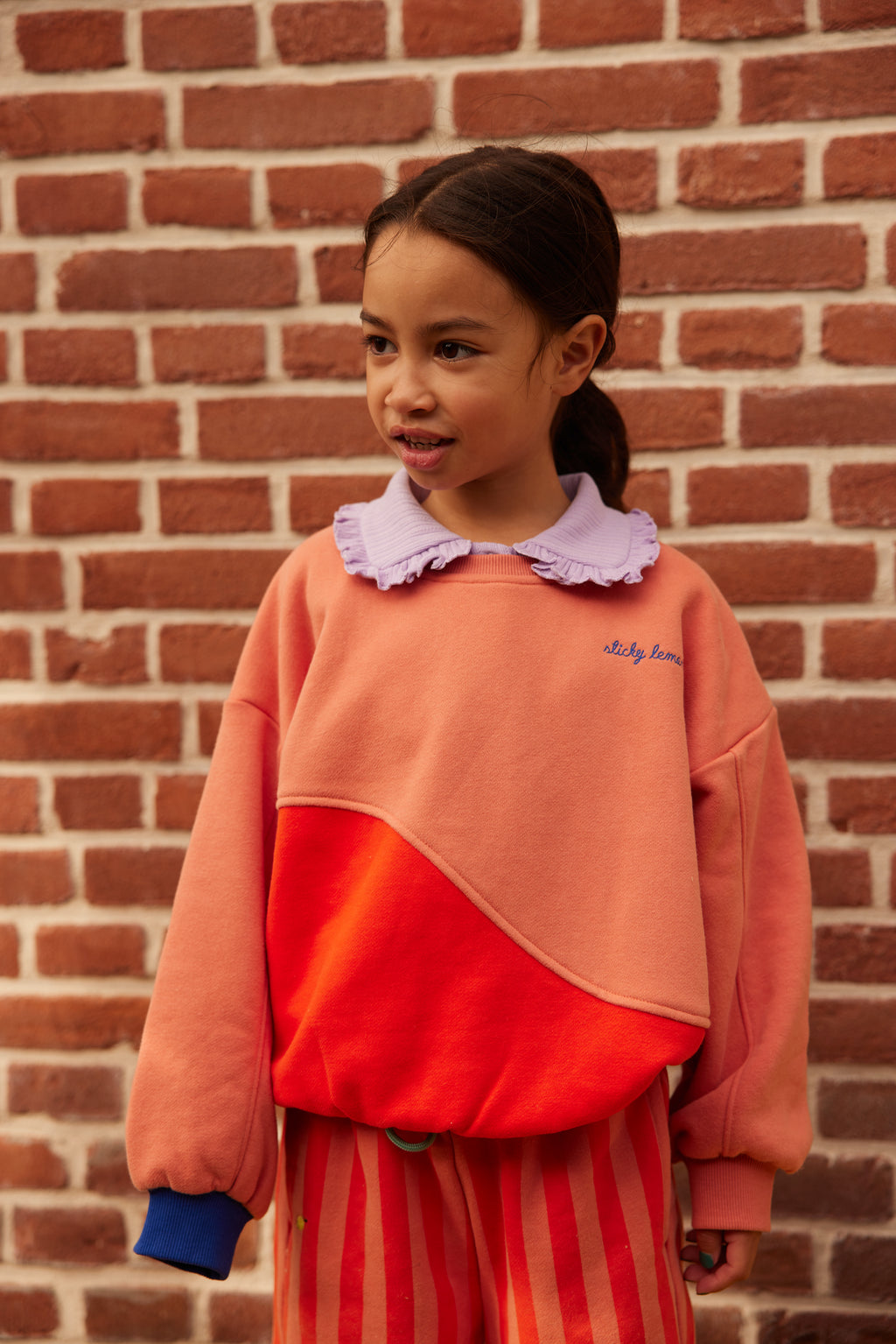 Sweater coral pink & red