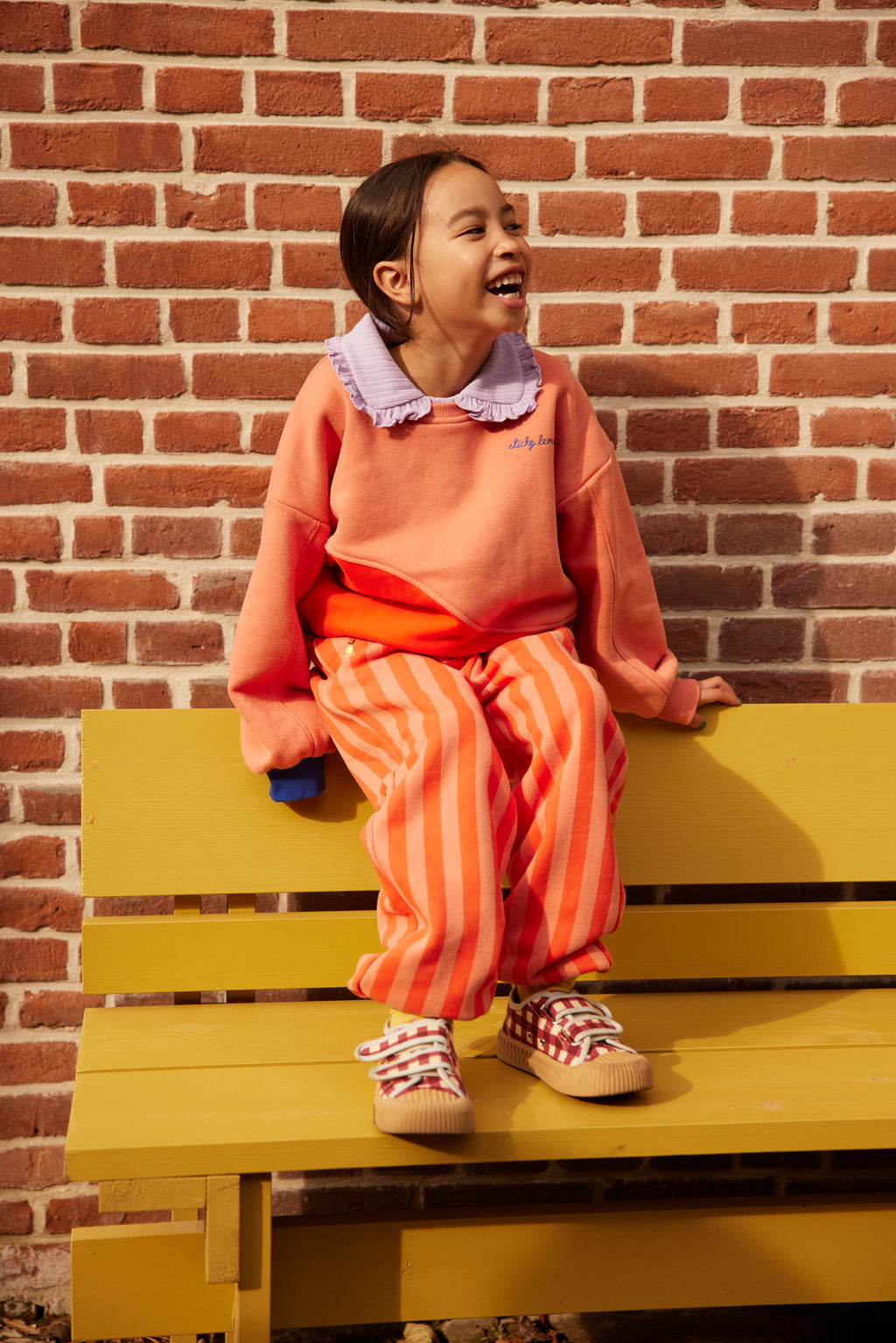 Sweater coral pink & red