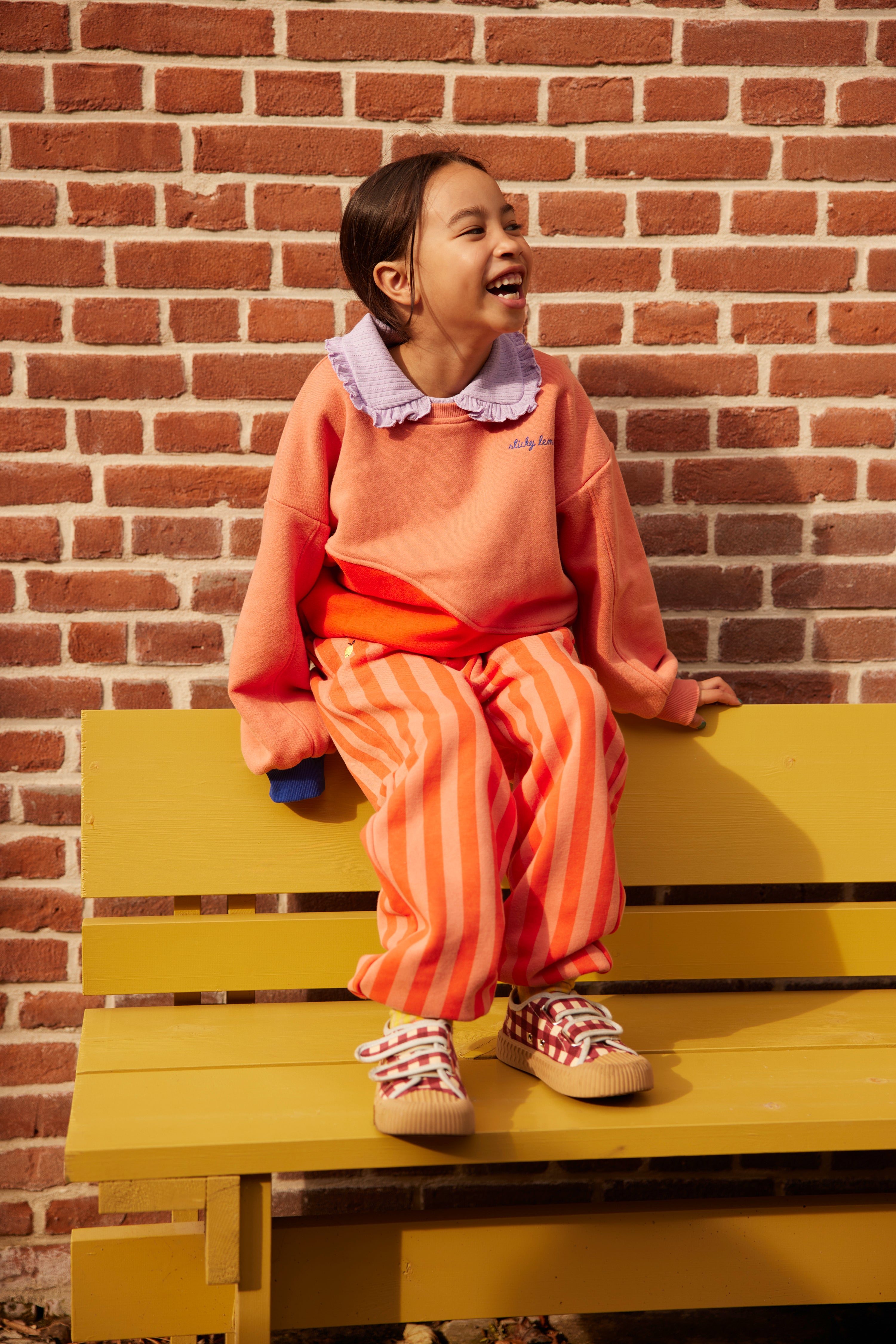 Sweater coral pink & red