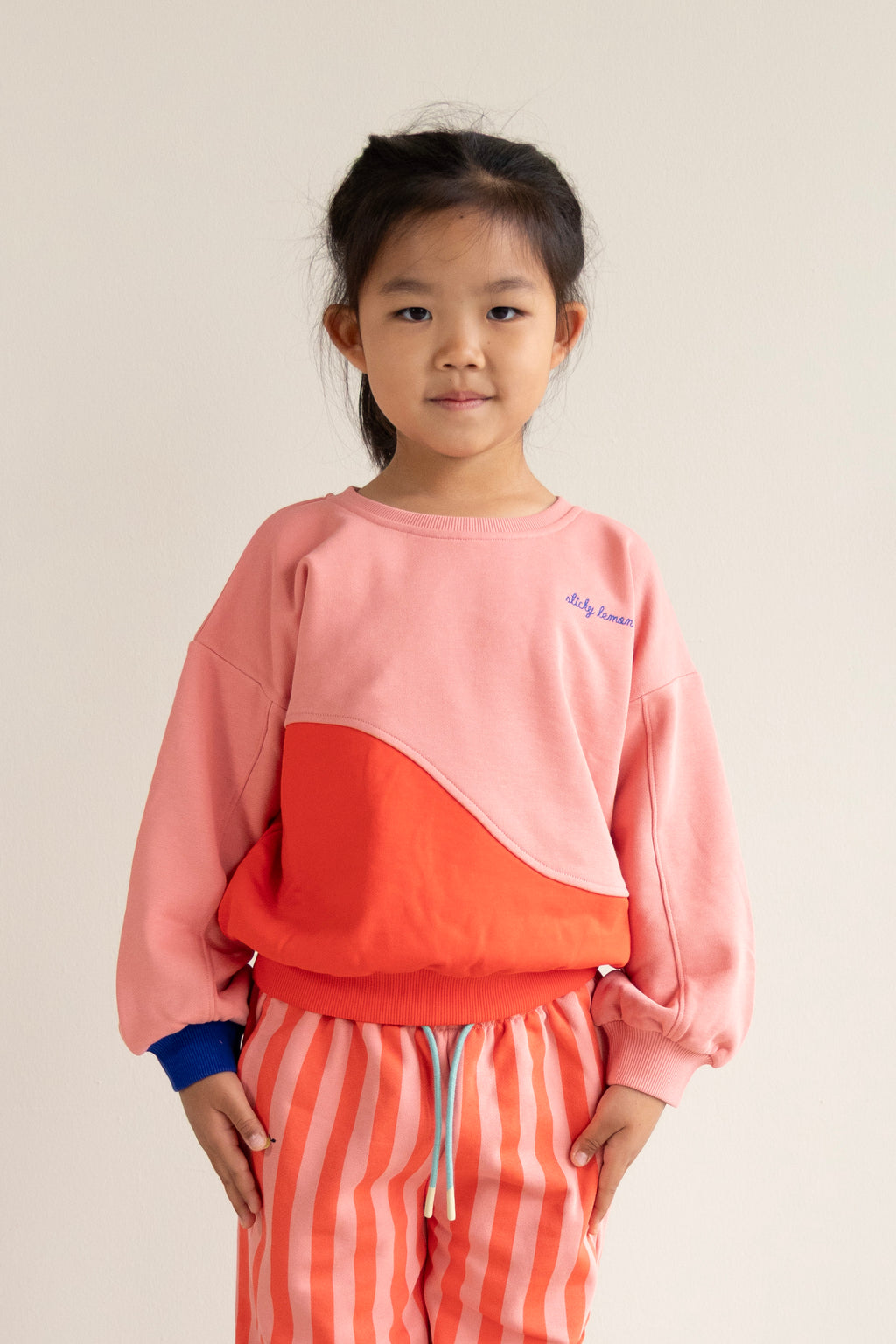 Sweater coral pink & red