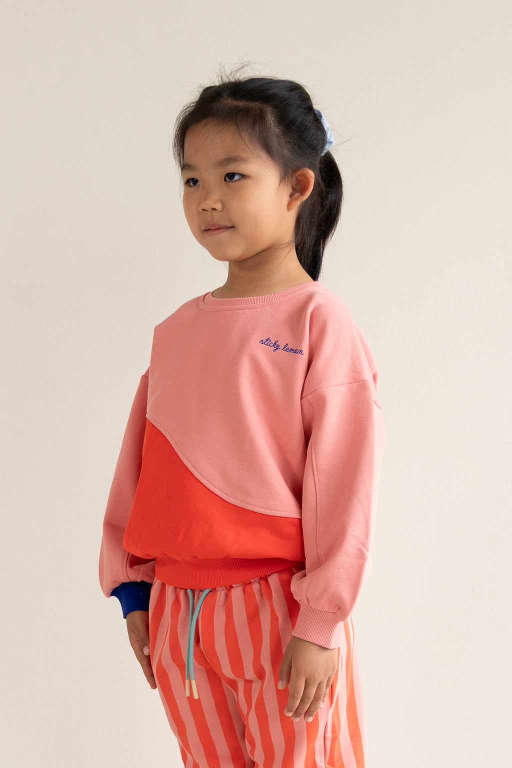 Sweater coral pink & red