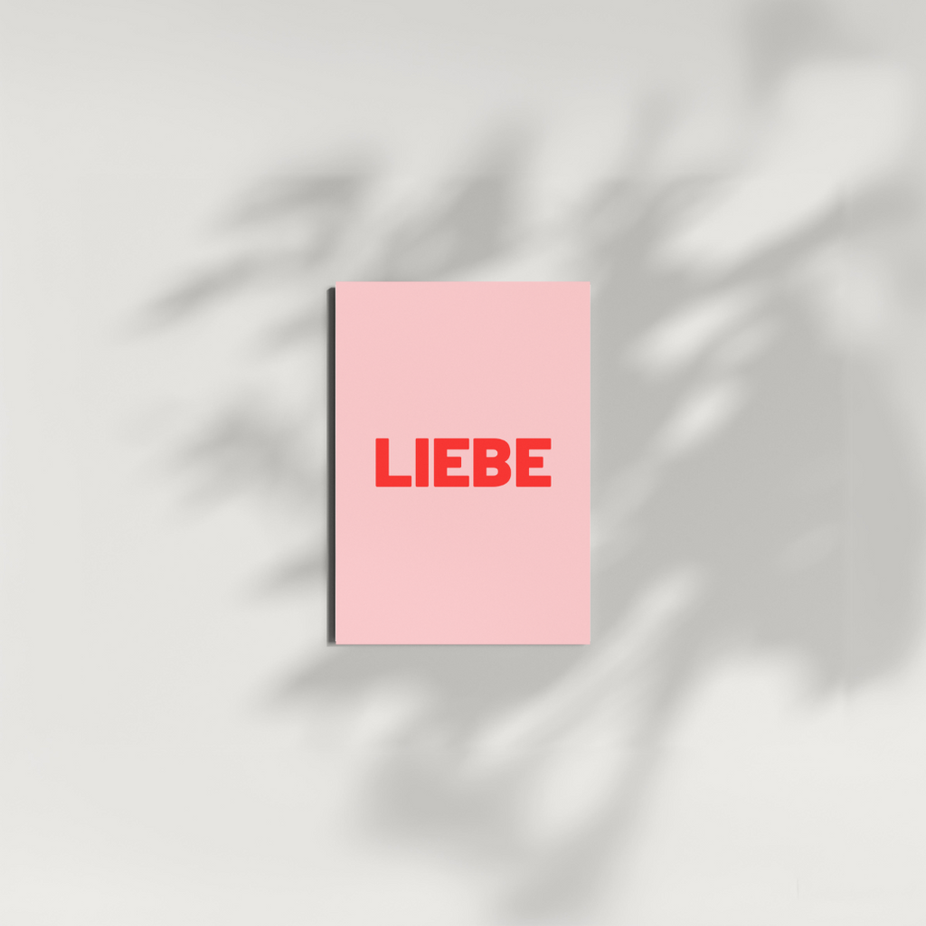 Mini-Postkarte - LIEBE rosa-rot