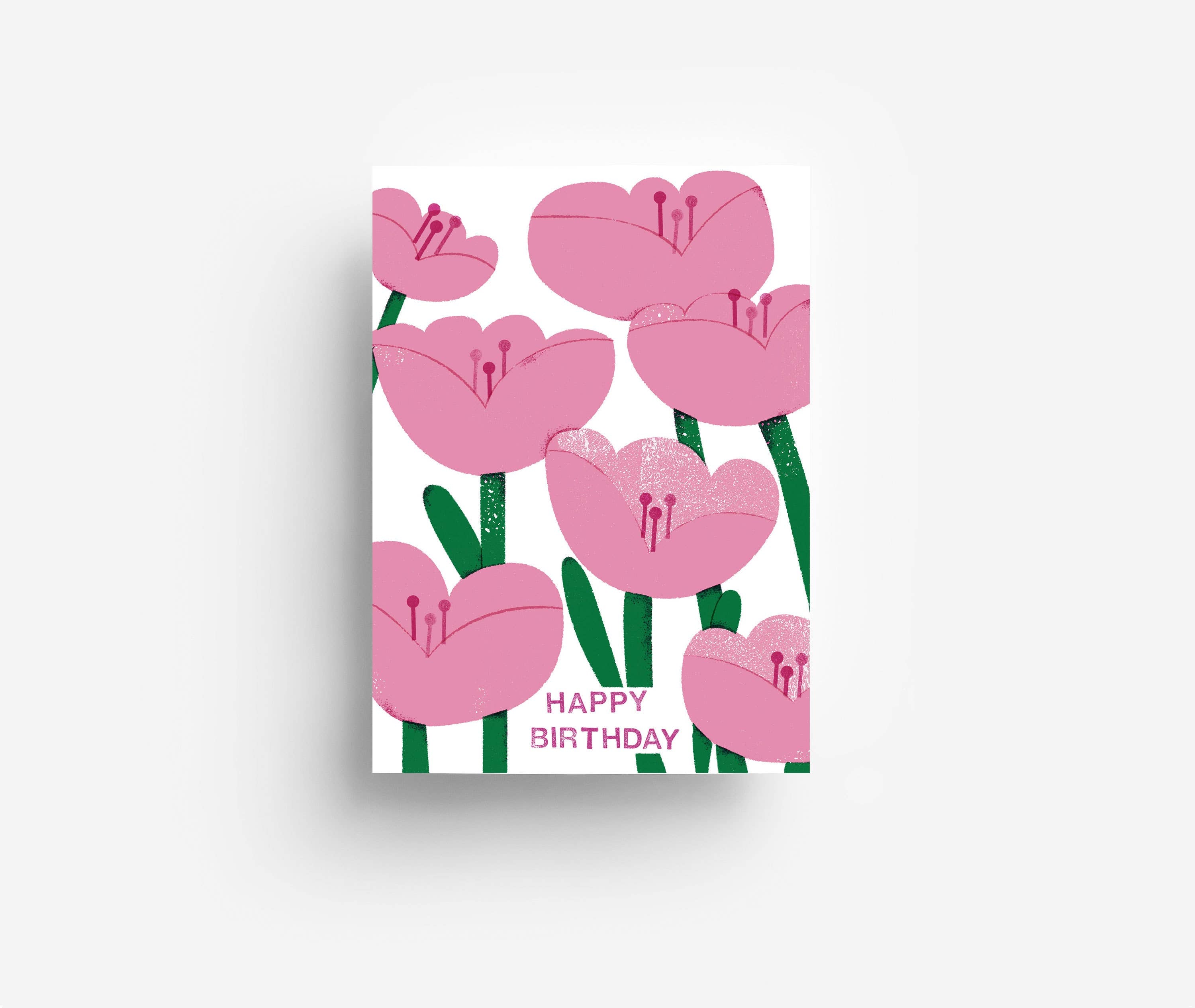 Postkarte Rote Geburtstagsblumen DIN A6