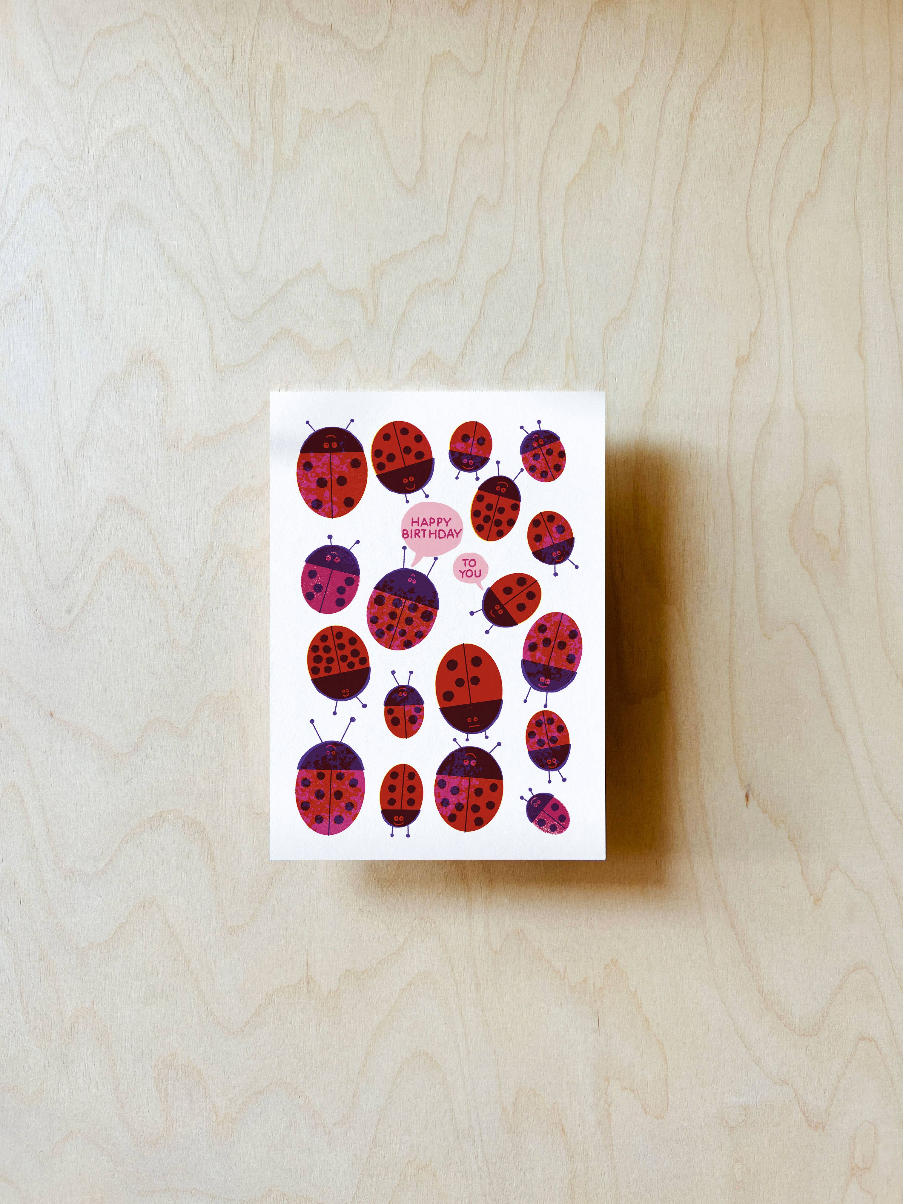 Geburtstags-Marienkäfer Postkarte DIN A6
